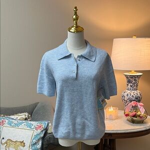 CeCe Light Blue Button Down Shirt